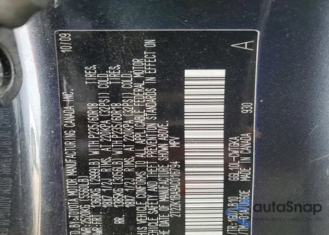 2010 Lexus Rx 350 z USA, uszkodzony, nr VIN 2T2ZK1BA9AC016794